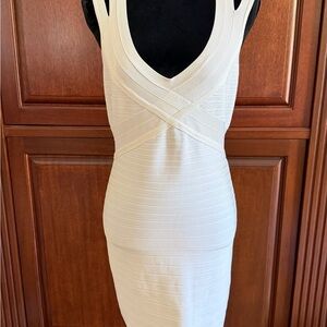 Herve Leger White Mini Dress